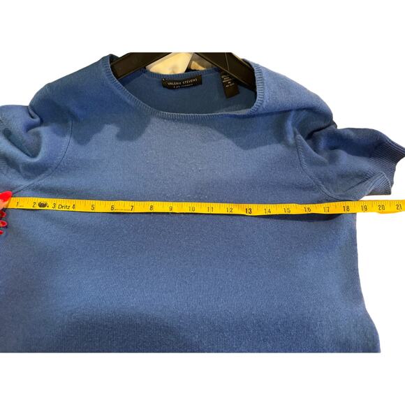 Vintage Valerie Stevens 2 Ply Cashmere Cobalt Bright Blue Short Sleeve Sweater‎ - Picture 11 of 12